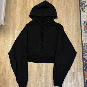 Alo double take cropped hoodie - black